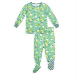 Magnetic Me Flower Power Shower Footed Modal‎ Pajama Set Baby 9-12M Green Spring